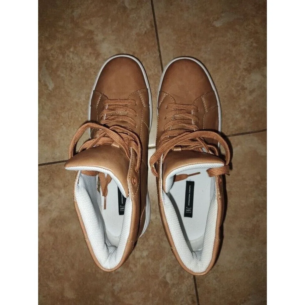Men's INC International Consepts Rhett High-Top Soft Beige Sneakers Size 10